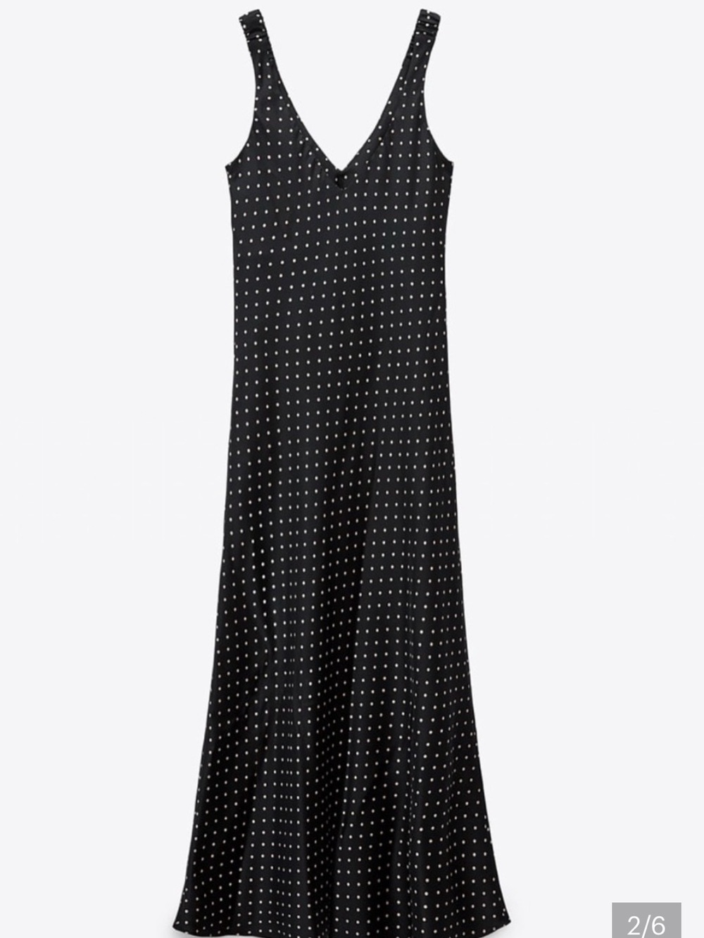Zara Black Polka Dot Slip Midi Skirt - Picture 2 of 4